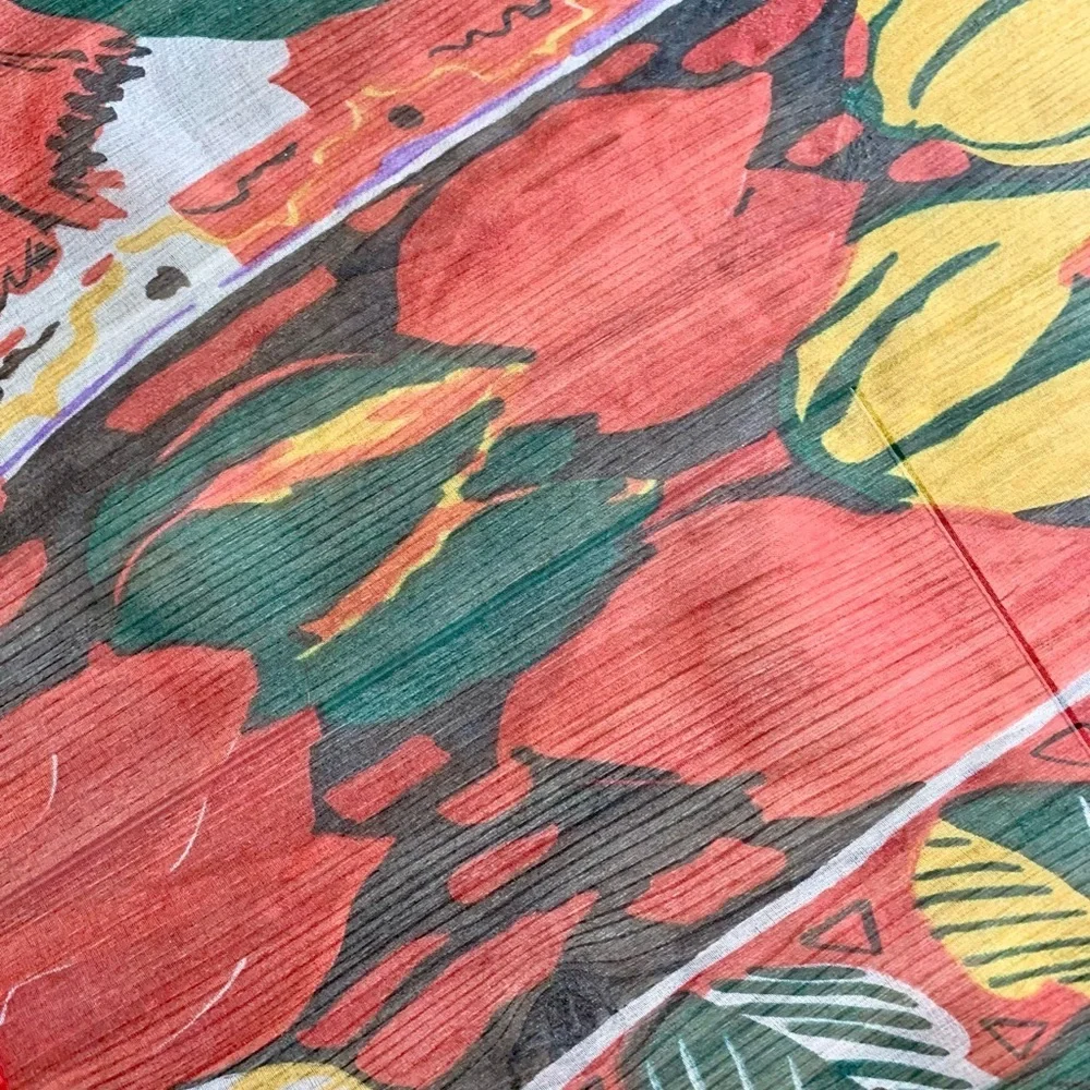 100% silk Colorful Sheer Scarf